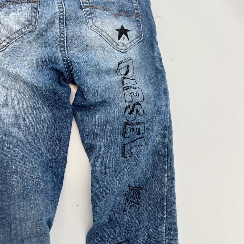 Diesel Kid Girls Super Slim Skinny Jeans Blue Embellished/Embroidered Size 8 - Picture 11 of 12